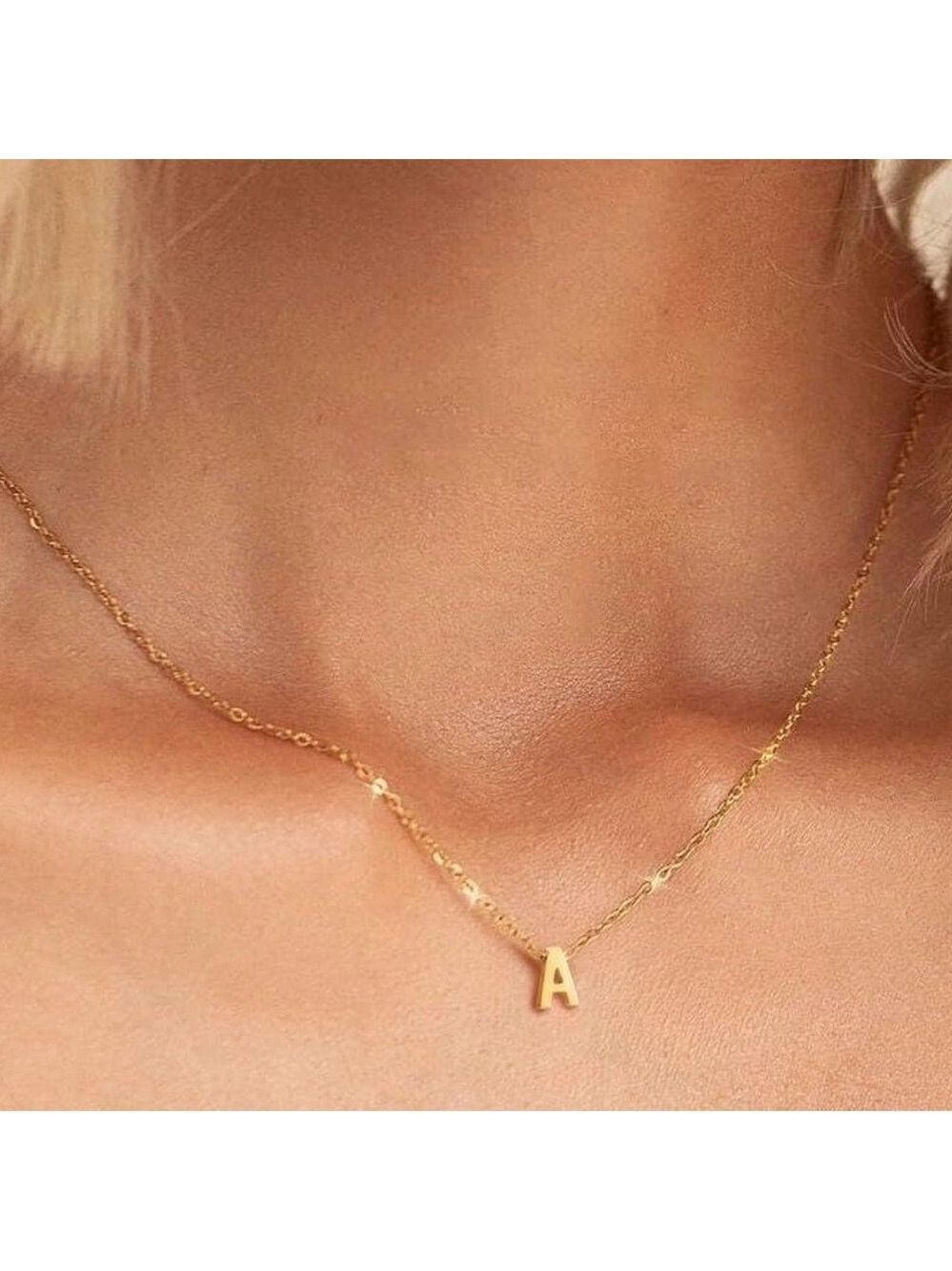 Gold Letter 'A' Pendant Necklace